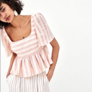 Zara Linen Flowy Top